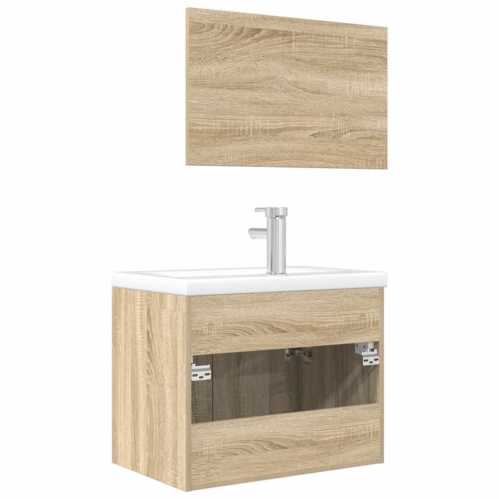 vidaXL Ensemble de meubles de salle de bain 3 pcs Chêne Sonoma Aggloméré