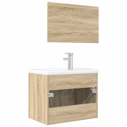 vidaXL Ensemble de meubles de salle de bain 3 pcs Chêne Sonoma Aggloméré