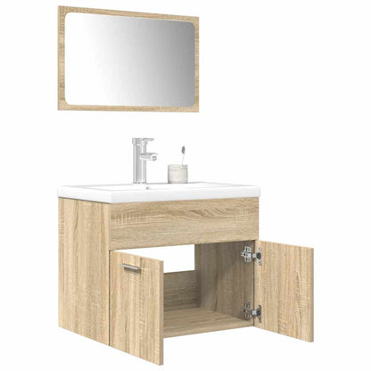 vidaXL Ensemble de meubles de salle de bain 3 pcs Chêne Sonoma Aggloméré