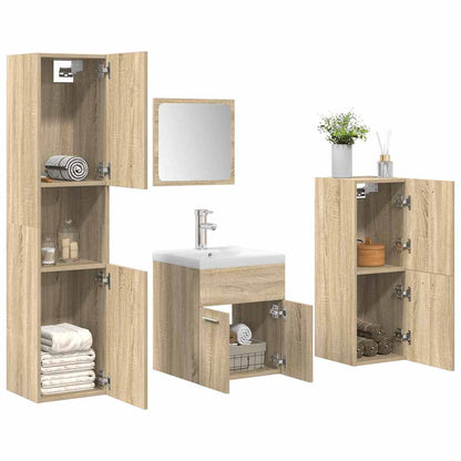 vidaXL Ensemble de 5 meubles de salle de bain en aggloméré chêne sonoma