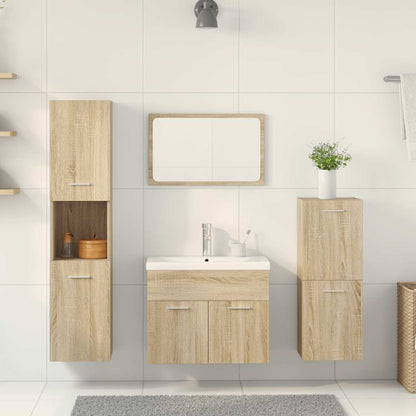 vidaXL Ensemble de 5 meubles de salle de bain en aggloméré chêne sonoma
