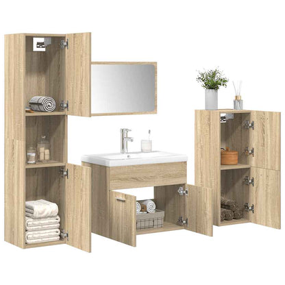 vidaXL Ensemble de 5 meubles de salle de bain en aggloméré chêne sonoma