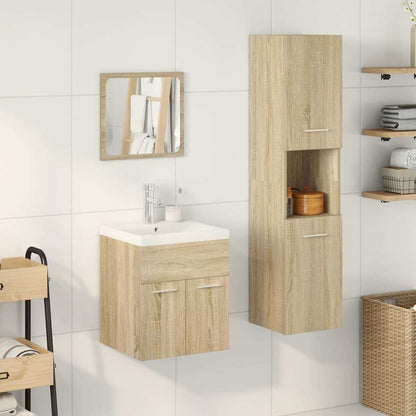 vidaXL Meuble de salle de bain 4 pcs Aggloméré Chêne Sonoma