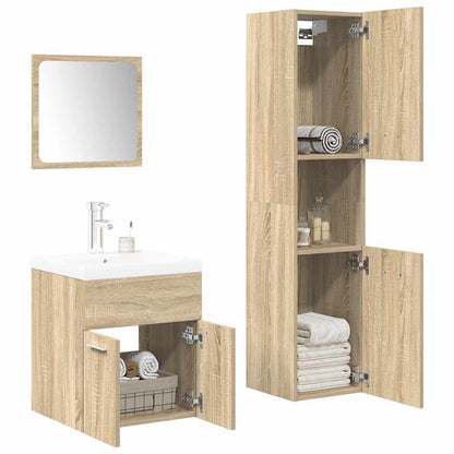vidaXL Meuble de salle de bain 4 pcs Aggloméré Chêne Sonoma