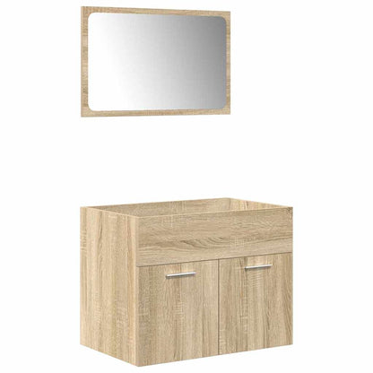 vidaXL Meuble de salle de bain 4 pcs Aggloméré Chêne Sonoma