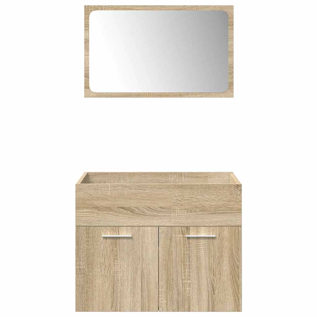 vidaXL Meuble de salle de bain 4 pcs Aggloméré Chêne Sonoma