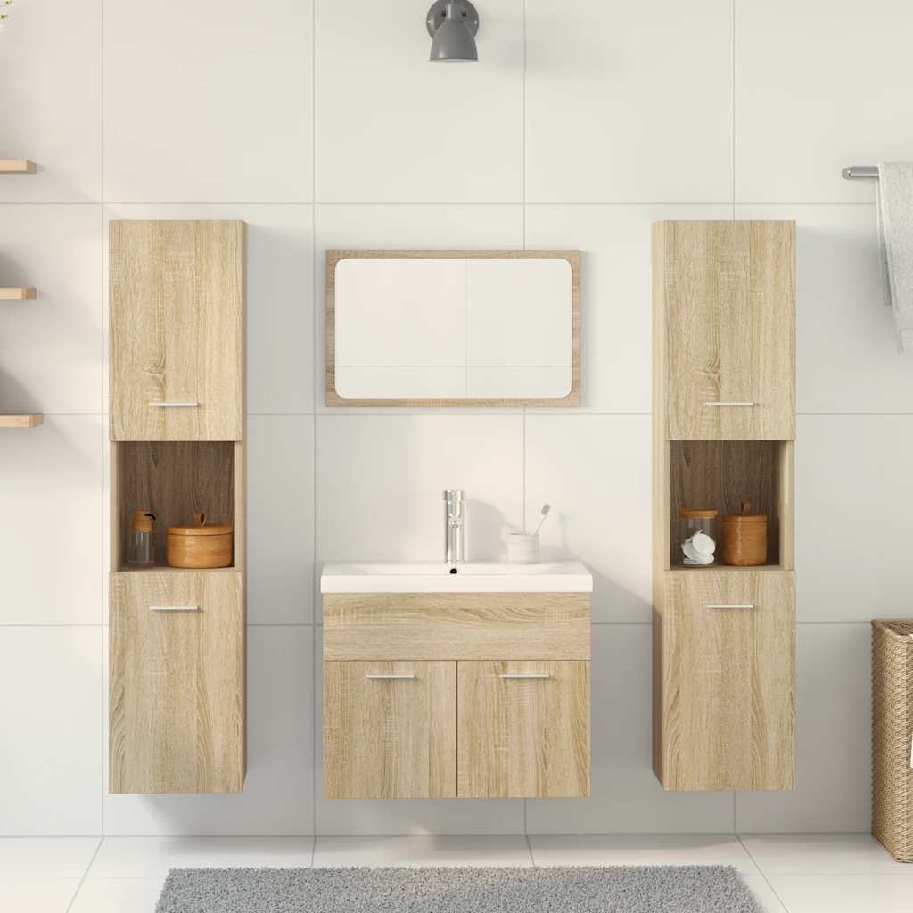 vidaXL Ensemble de meubles de salle de bain 5 pcs Chêne Sonoma Bois d'ingénierie