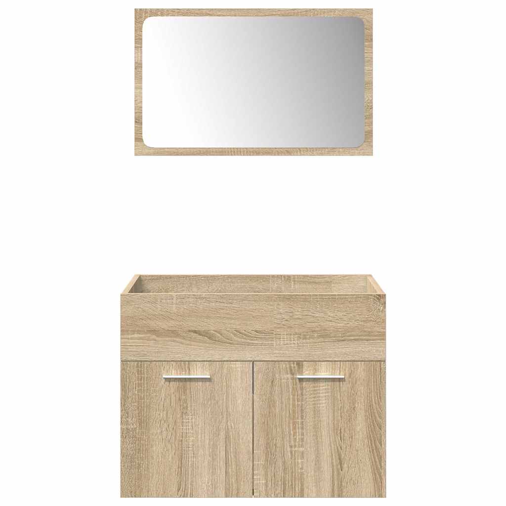 vidaXL Ensemble de meubles de salle de bain 5 pcs Chêne Sonoma Bois d'ingénierie