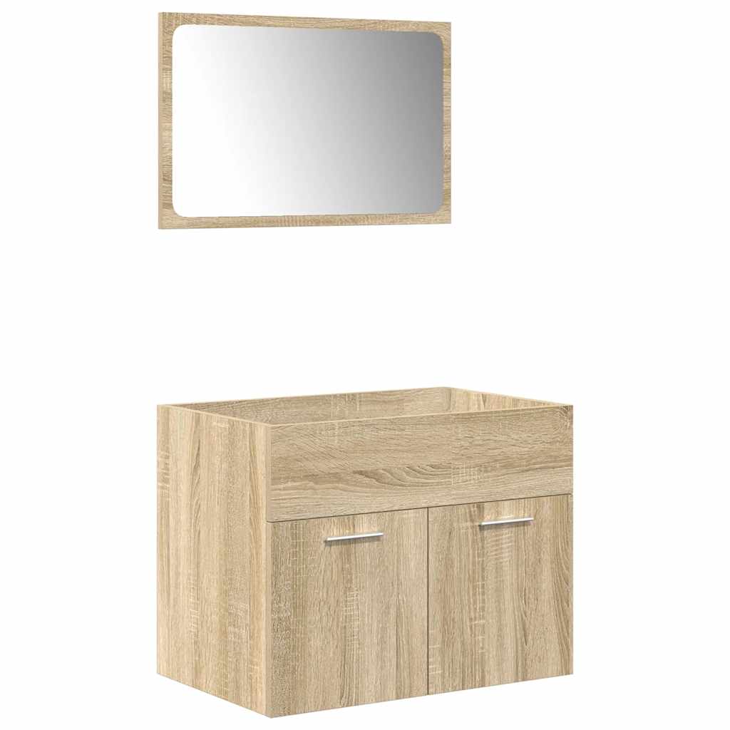 vidaXL Ensemble de meubles de salle de bain 5 pcs Chêne Sonoma Bois d'ingénierie