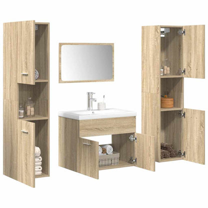 vidaXL Ensemble de meubles de salle de bain 5 pcs Chêne Sonoma Bois d'ingénierie