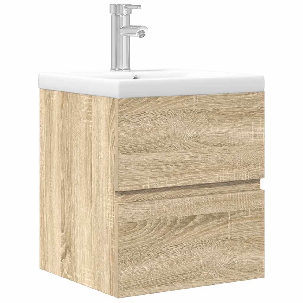 vidaXL Ensemble de meubles de salle de bain 2 pièces Aggloméré chêne Sonoma