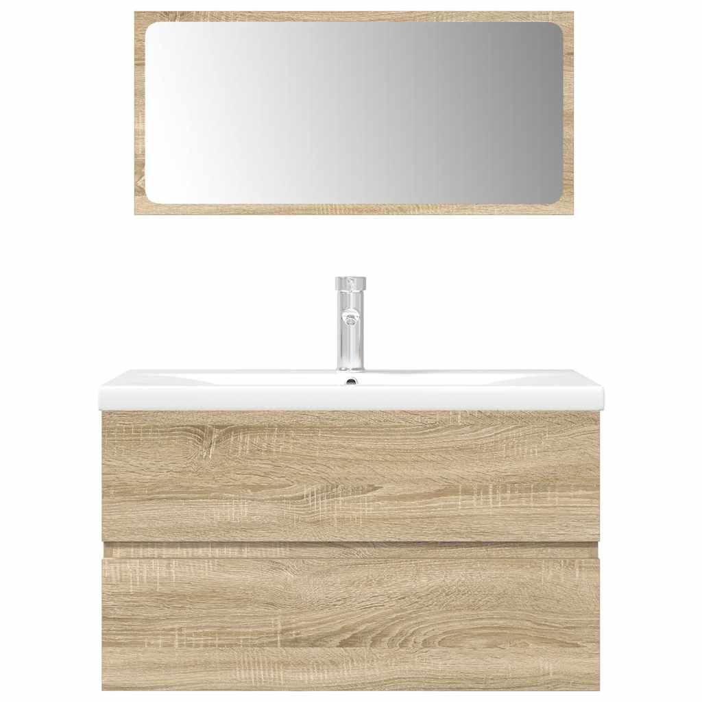 vidaXL Ensemble de meubles de salle de bain 3 pcs Chêne Sonoma Aggloméré