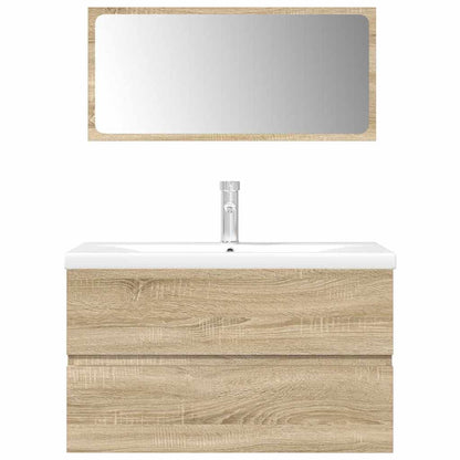 vidaXL Ensemble de meubles de salle de bain 3 pcs Chêne Sonoma Aggloméré