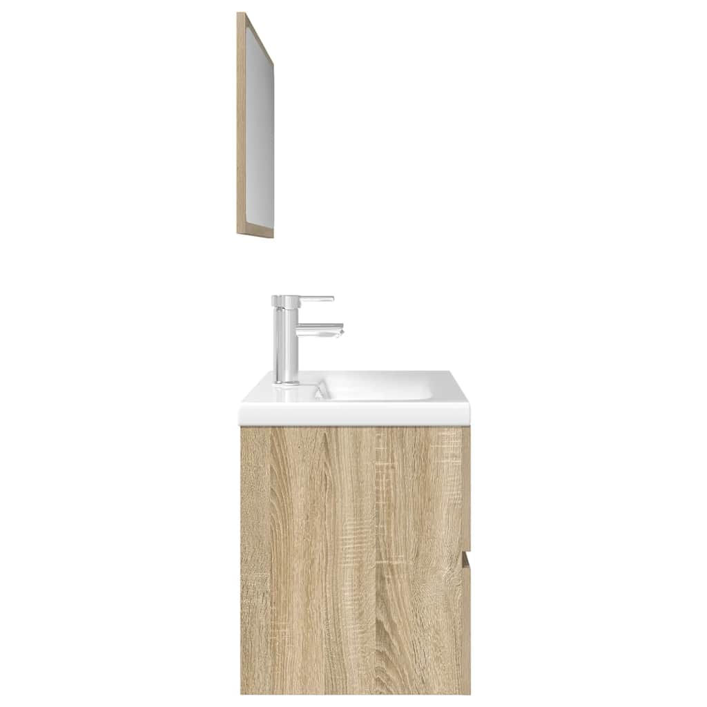 vidaXL Ensemble de meubles de salle de bain 3 pcs Chêne Sonoma Aggloméré