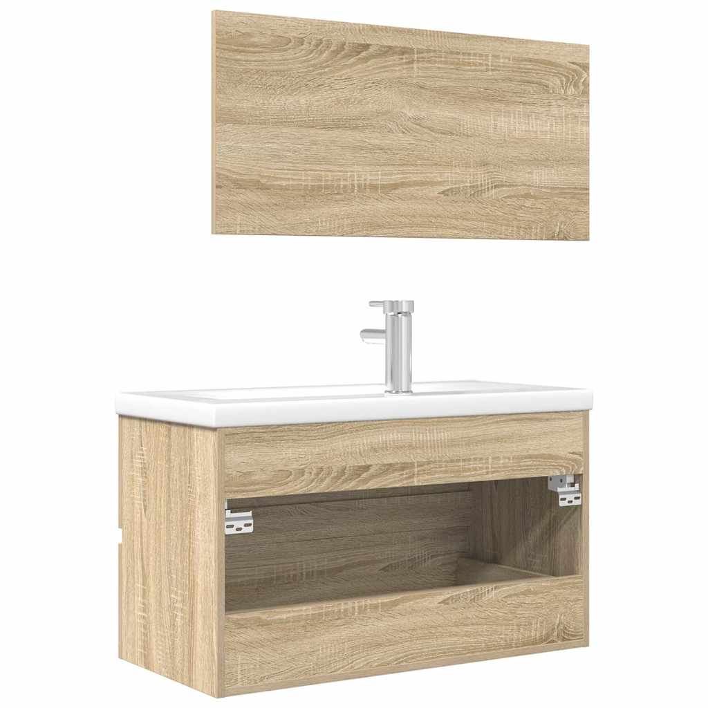 vidaXL Ensemble de meubles de salle de bain 3 pcs Chêne Sonoma Aggloméré