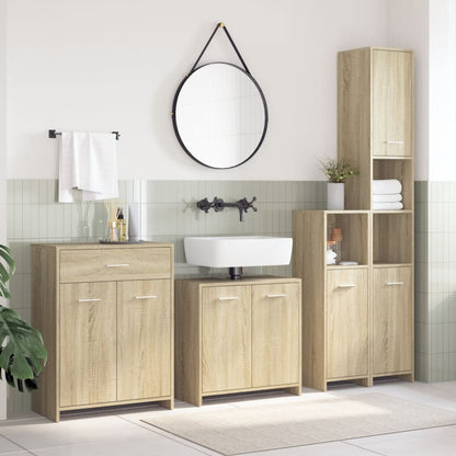 vidaXL Meuble de salle de bain 4 pcs Aggloméré Chêne Sonoma