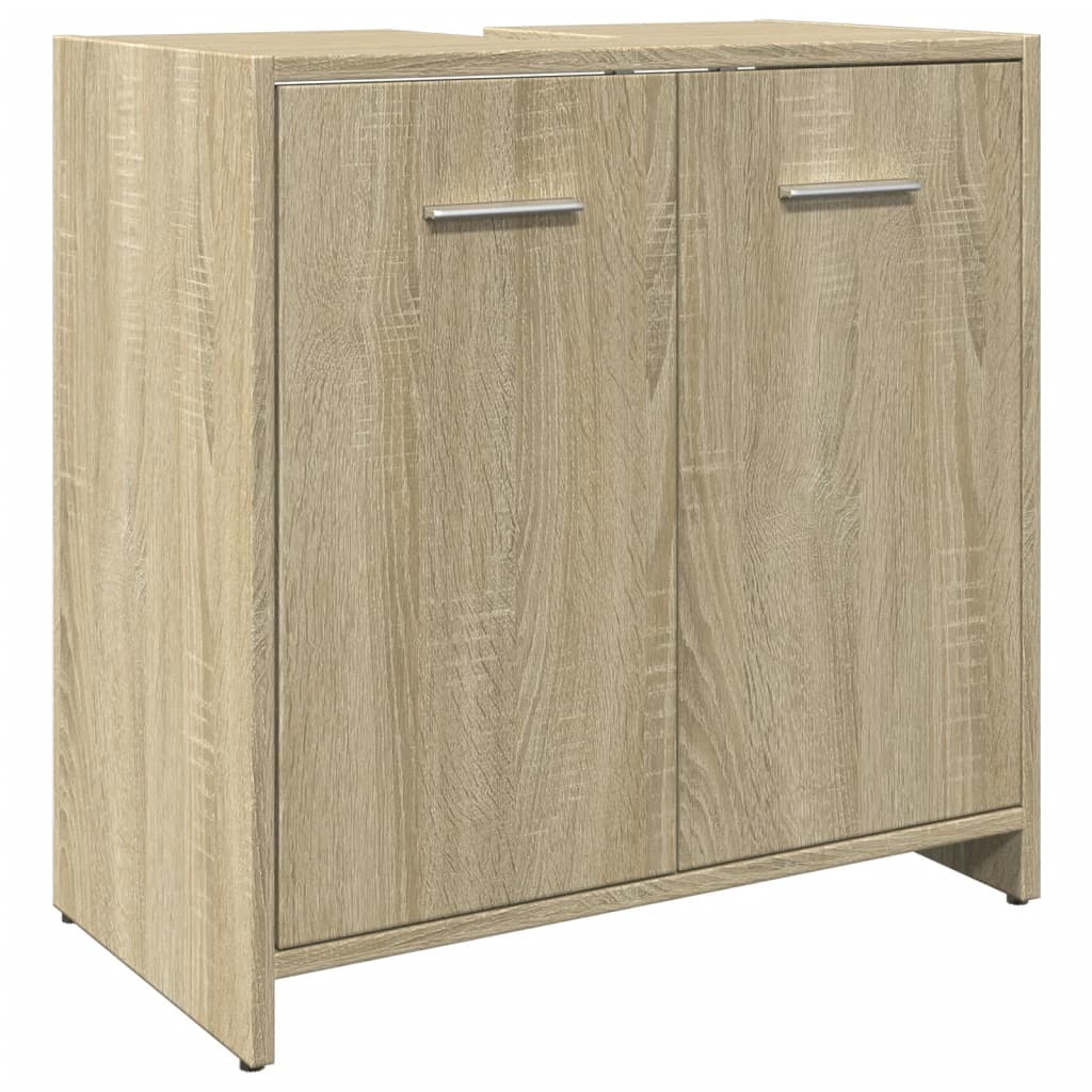 vidaXL Meuble de salle de bain 4 pcs Aggloméré Chêne Sonoma