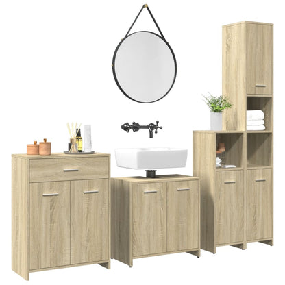 vidaXL Meuble de salle de bain 4 pcs Aggloméré Chêne Sonoma