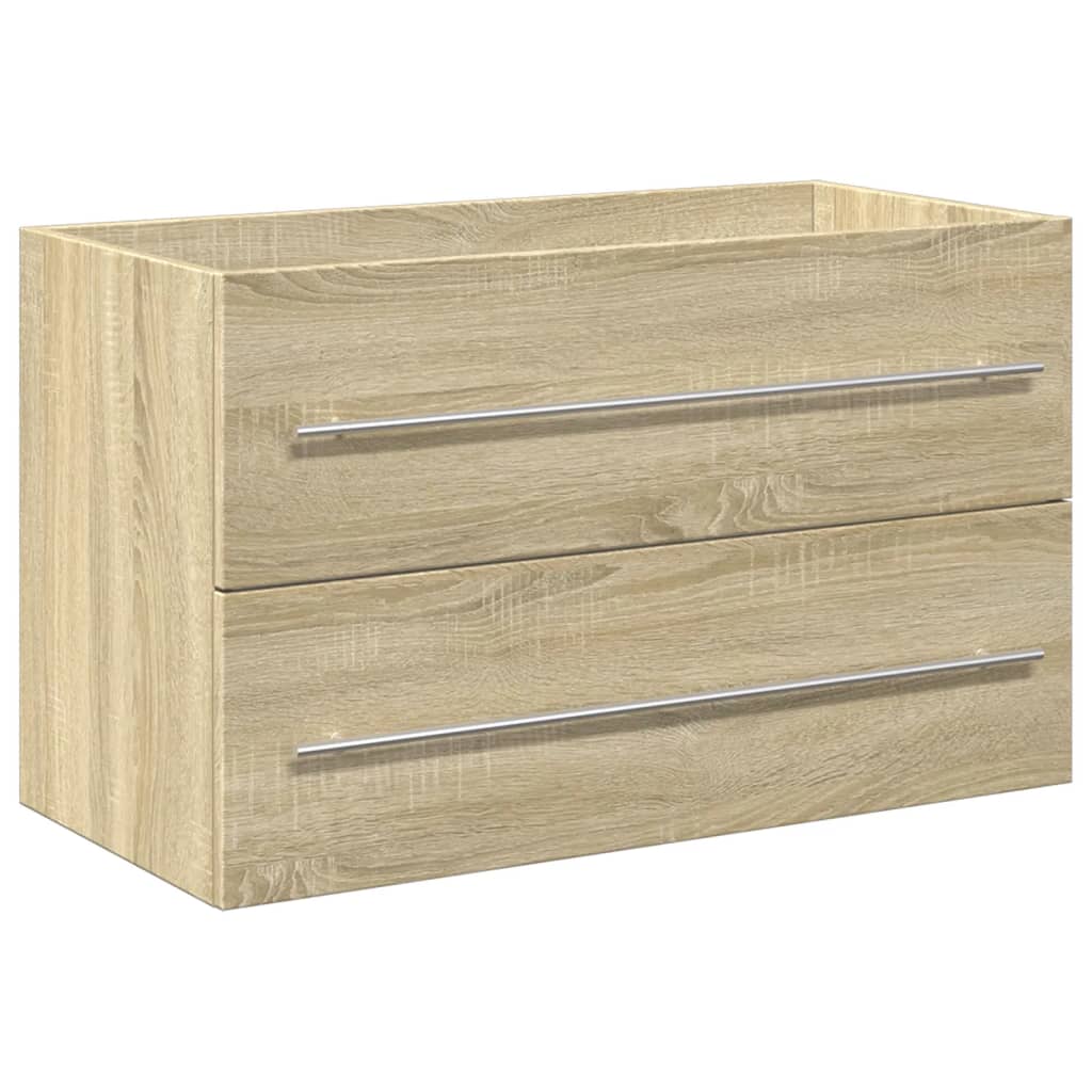 vidaXL 2-tlg. Badmöbel-Set Sonoma-Eiche Holzwerkstoff