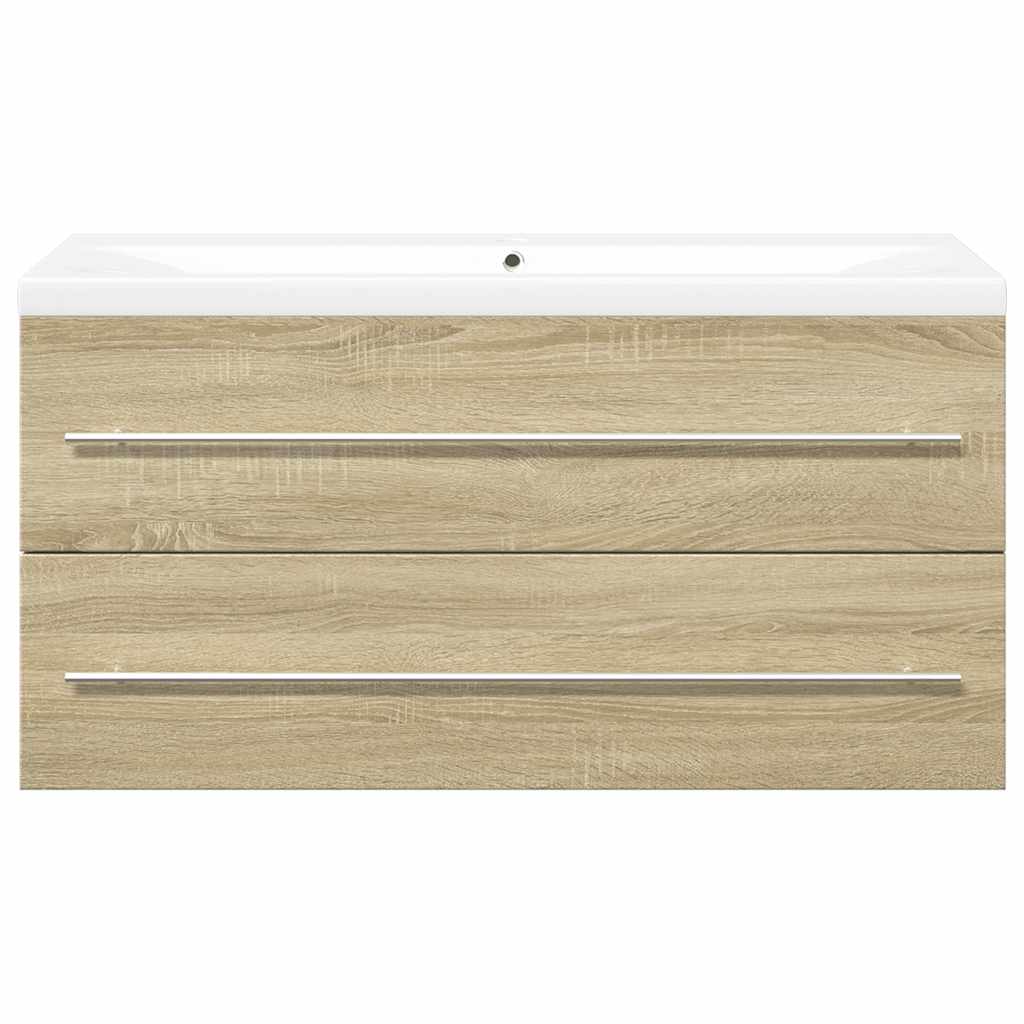 vidaXL Ensemble de meubles de salle de bain 2 pièces Aggloméré chêne Sonoma