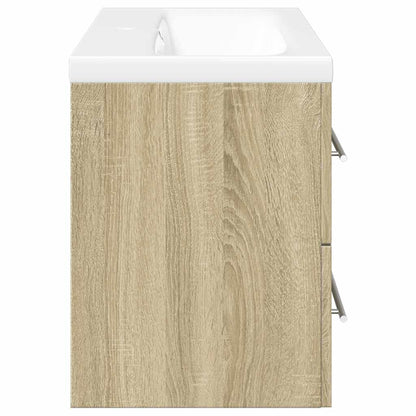 vidaXL Ensemble de meubles de salle de bain 2 pièces Aggloméré chêne Sonoma