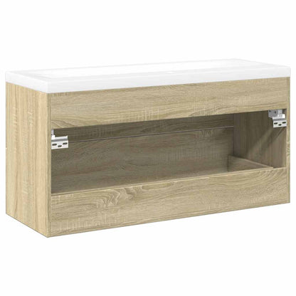 vidaXL Ensemble de meubles de salle de bain 2 pièces Aggloméré chêne Sonoma