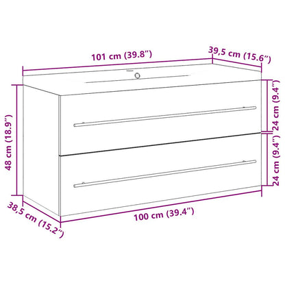 vidaXL Ensemble de meubles de salle de bain 2 pièces Aggloméré chêne Sonoma