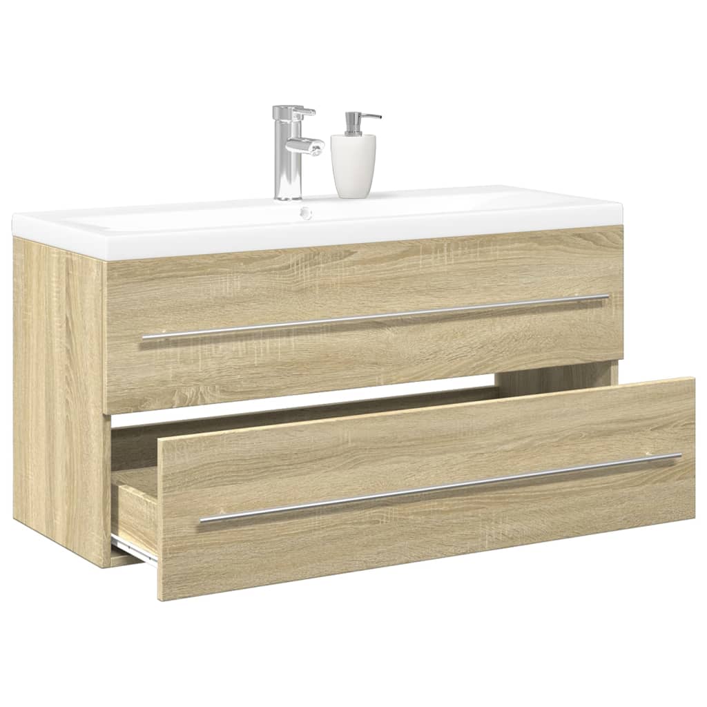 vidaXL Ensemble de meubles de salle de bain 2 pièces Aggloméré chêne Sonoma