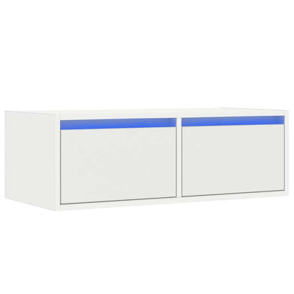 vidaXL TV-Schrank mit LED-Leuchten Weiß 75x35,5x25 cm