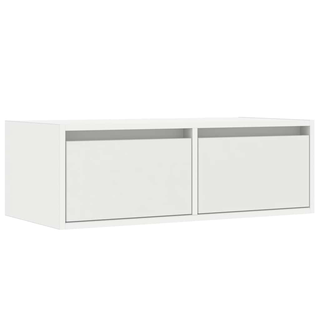 vidaXL TV-Schrank mit LED-Leuchten Weiß 75x35,5x25 cm