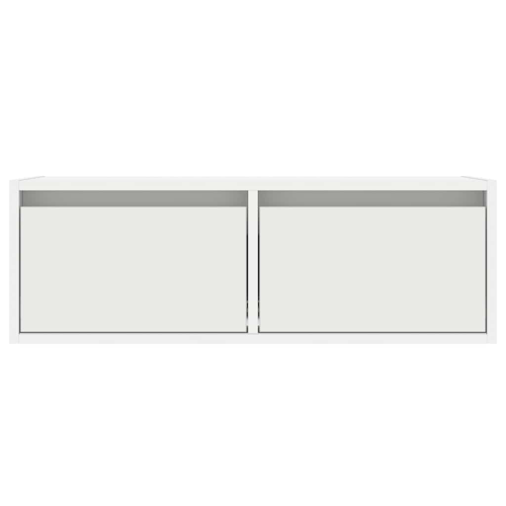 vidaXL TV-Schrank mit LED-Leuchten Weiß 75x35,5x25 cm