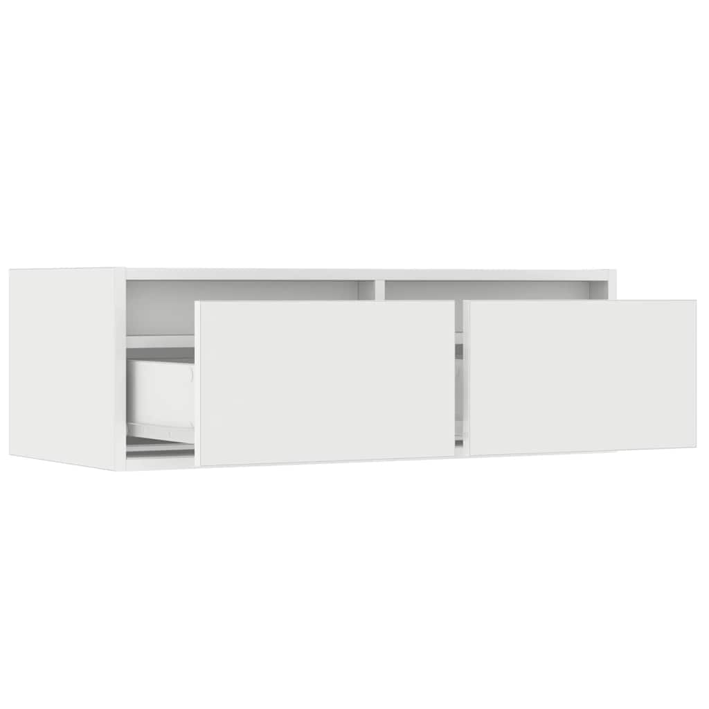 vidaXL TV-Schrank mit LED-Leuchten Weiß 75x35,5x25 cm