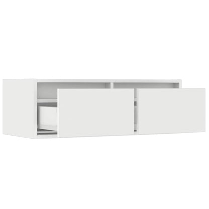 vidaXL TV-Schrank mit LED-Leuchten Weiß 75x35,5x25 cm