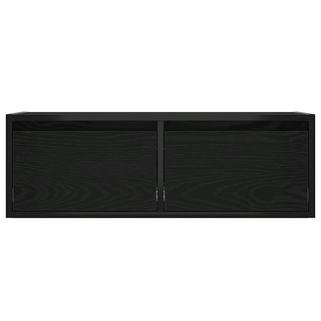 vidaXL TV-Schrank mit LED-Leuchten Schwarz Eichen-Optik 75x35,5x25 cm