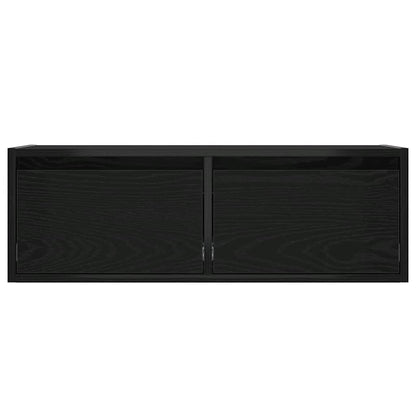 vidaXL TV-Schrank mit LED-Leuchten Schwarz Eichen-Optik 75x35,5x25 cm