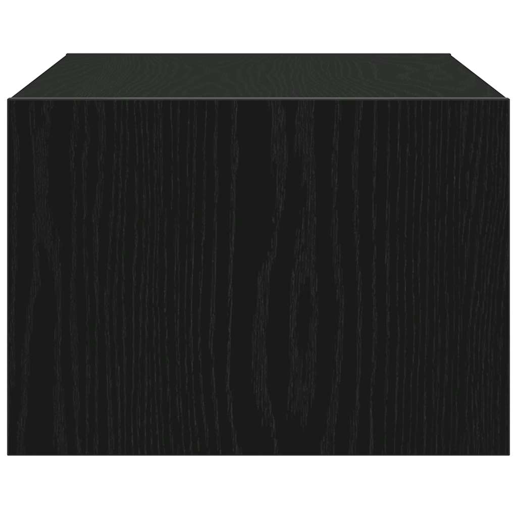 vidaXL TV-Schrank mit LED-Leuchten Schwarz Eichen-Optik 75x35,5x25 cm