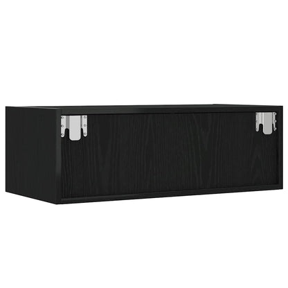 vidaXL TV-Schrank mit LED-Leuchten Schwarz Eichen-Optik 75x35,5x25 cm