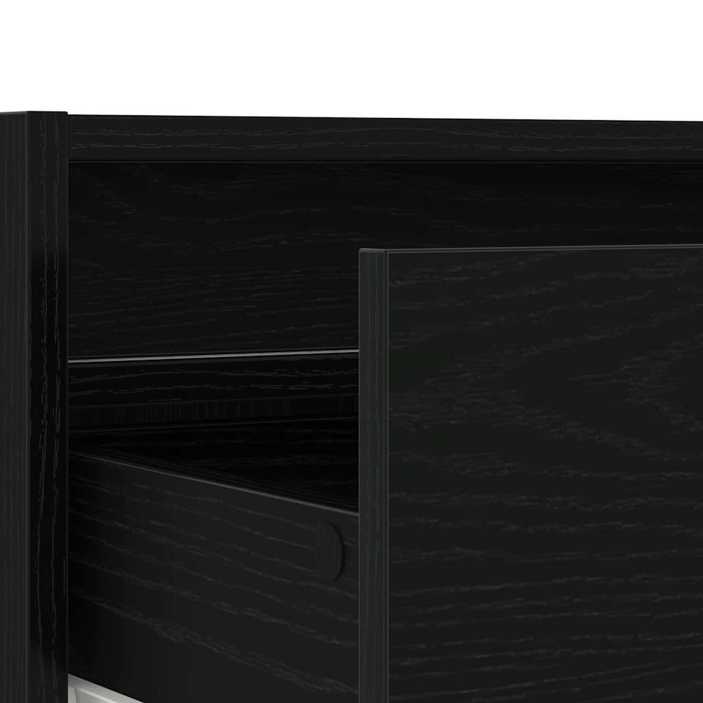 vidaXL TV-Schrank mit LED-Leuchten Schwarz Eichen-Optik 75x35,5x25 cm