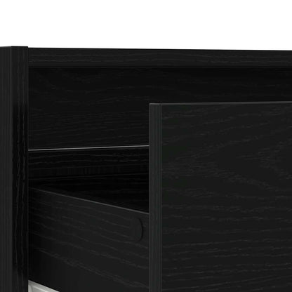vidaXL TV-Schrank mit LED-Leuchten Schwarz Eichen-Optik 75x35,5x25 cm