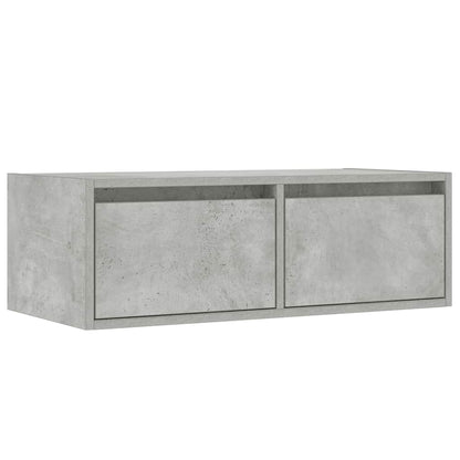 vidaXL Meuble TV avec lumières LED Gris béton 75x35,5x25 cm