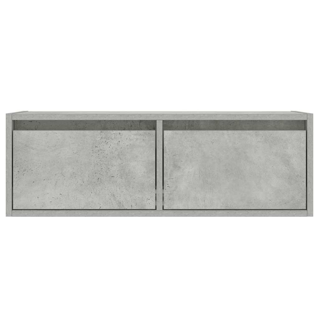 vidaXL Meuble TV avec lumières LED Gris béton 75x35,5x25 cm