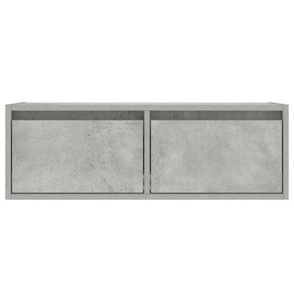 vidaXL Meuble TV avec lumières LED Gris béton 75x35,5x25 cm