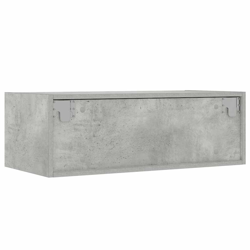 vidaXL Meuble TV avec lumières LED Gris béton 75x35,5x25 cm