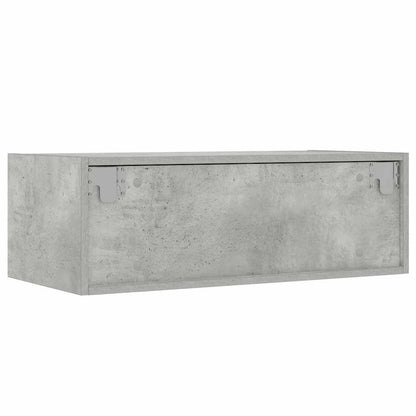vidaXL Meuble TV avec lumières LED Gris béton 75x35,5x25 cm