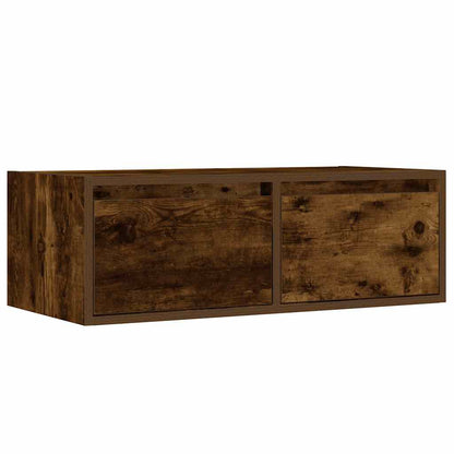 vidaXL TV-Schrank mit LED-Leuchten Räuchereiche 75x35,5x25 cm