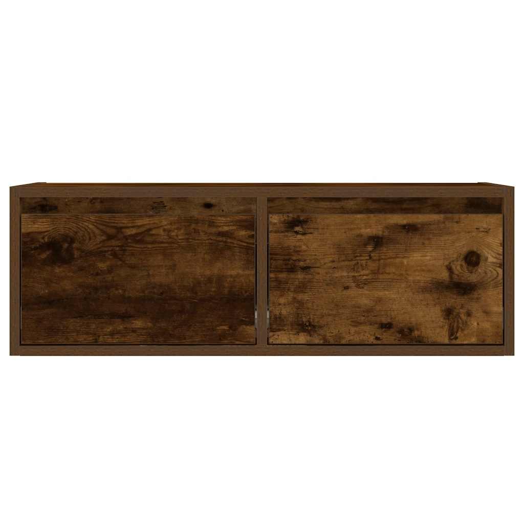vidaXL TV-Schrank mit LED-Leuchten Räuchereiche 75x35,5x25 cm