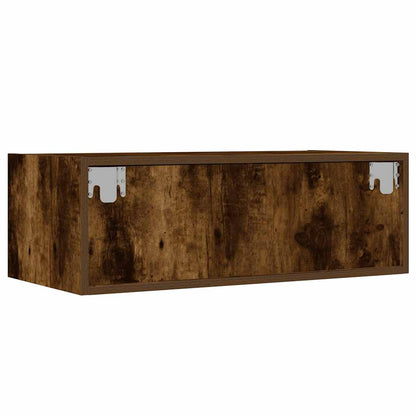 vidaXL TV-Schrank mit LED-Leuchten Räuchereiche 75x35,5x25 cm
