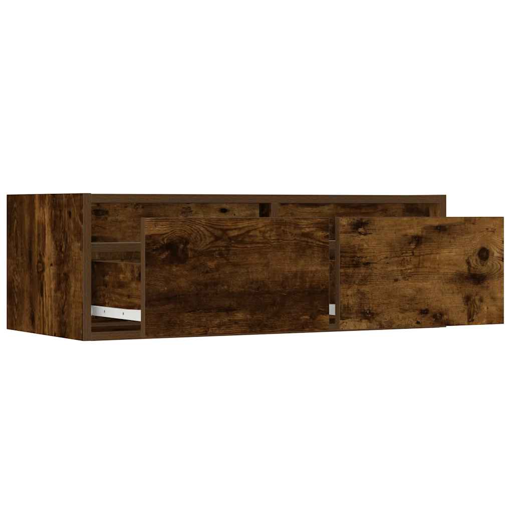 vidaXL TV-Schrank mit LED-Leuchten Räuchereiche 75x35,5x25 cm