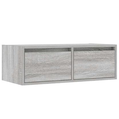 vidaXL Meuble TV avec lumières LED Gris Sonoma 75x35,5x25 cm
