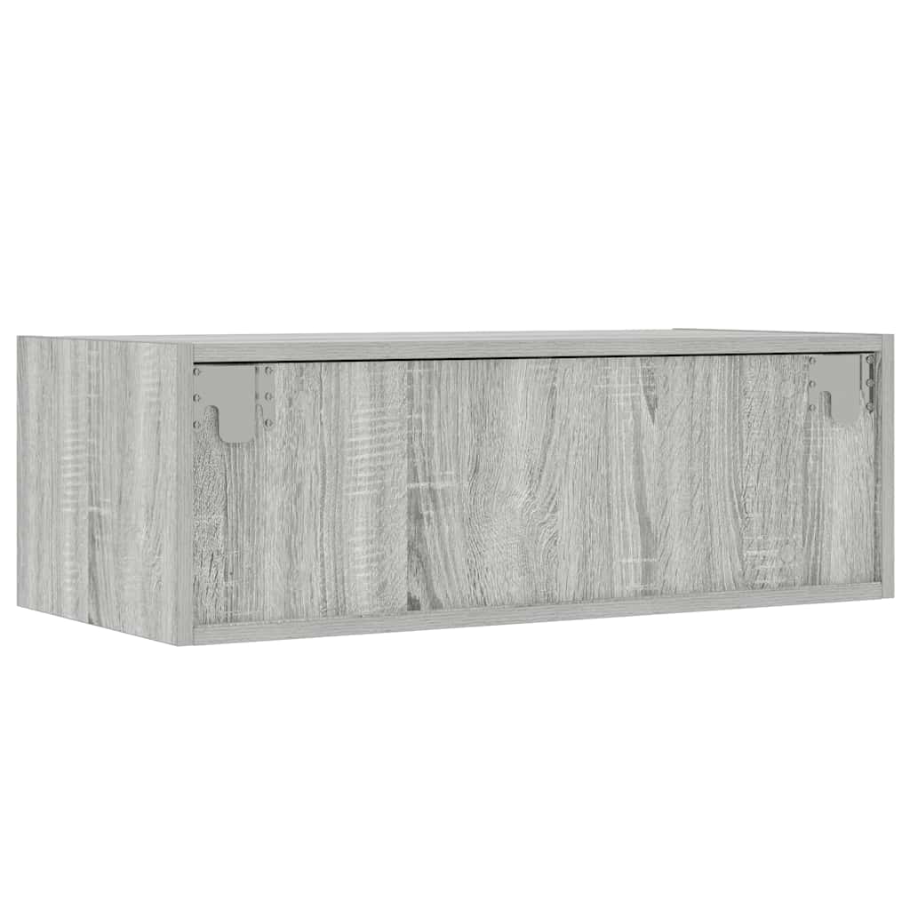 vidaXL Meuble TV avec lumières LED Gris Sonoma 75x35,5x25 cm